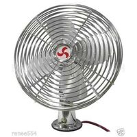 12V Truck Car RV Interior Fan 8" Chrome 