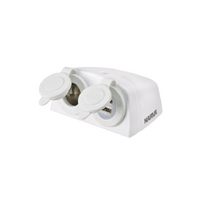 NARVA Surface Mount ACC/USB Socket - White 81168WBL