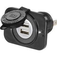 NARVA Flushmount Dual USB Socket Black 81134BL